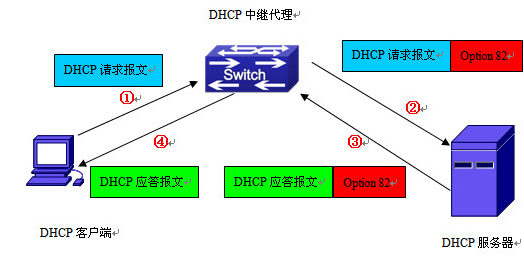 dhcp option 82 接入交换机_dhcpoption怎么配置