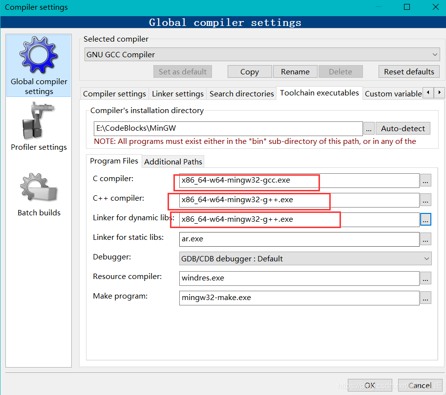 CodeBlocks 解决配置好编译器路径后仍无法找到编译器问题（下载的是附带编译器的版本）