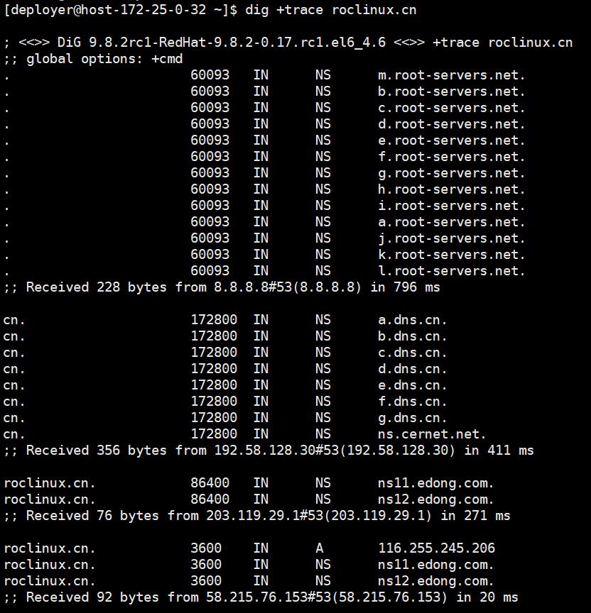 Аналог nslookup в linux