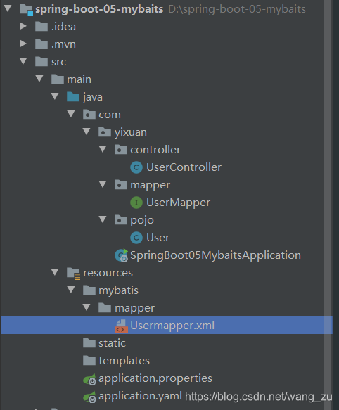 idea中spring-boot整合mybatis,使用application.yaml文件配置mysql_java项目 中 ...