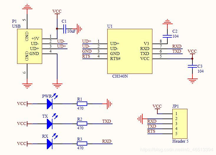 usb转ttl原理图ch340g图片