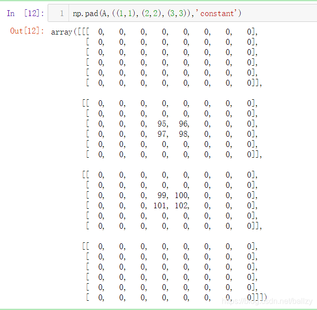 numpy pad operation, three-dimensional padding, simple and direct pictures