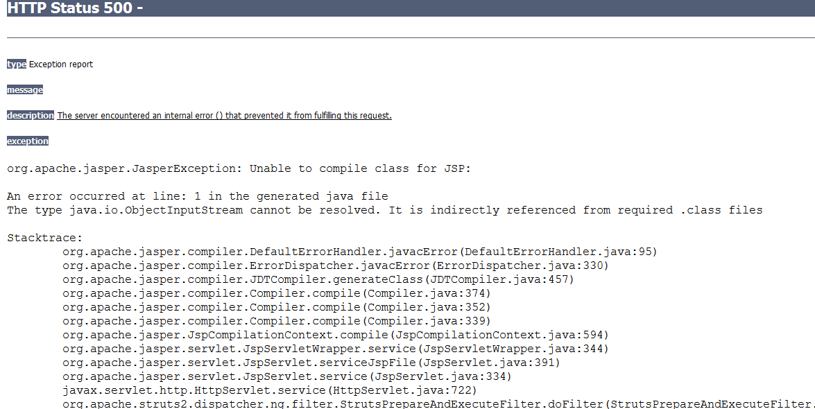 解决HTTP Status 500type Exception reportdescription The server
