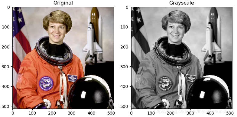 Left: the RGB image; right: image gradation