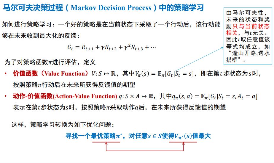 马尔可夫决策过程对环境进行了描述,那么智能主体如何完成与环境的