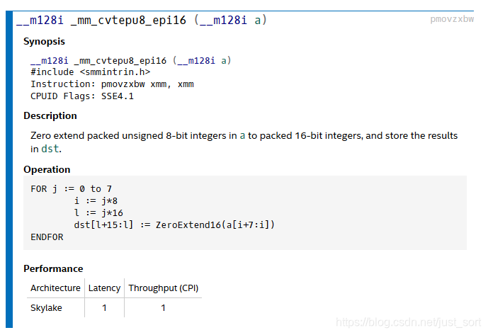 _mm_cvtepu8_epi16 指令