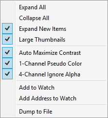 image list context menu