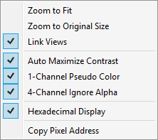 image viewer context menu