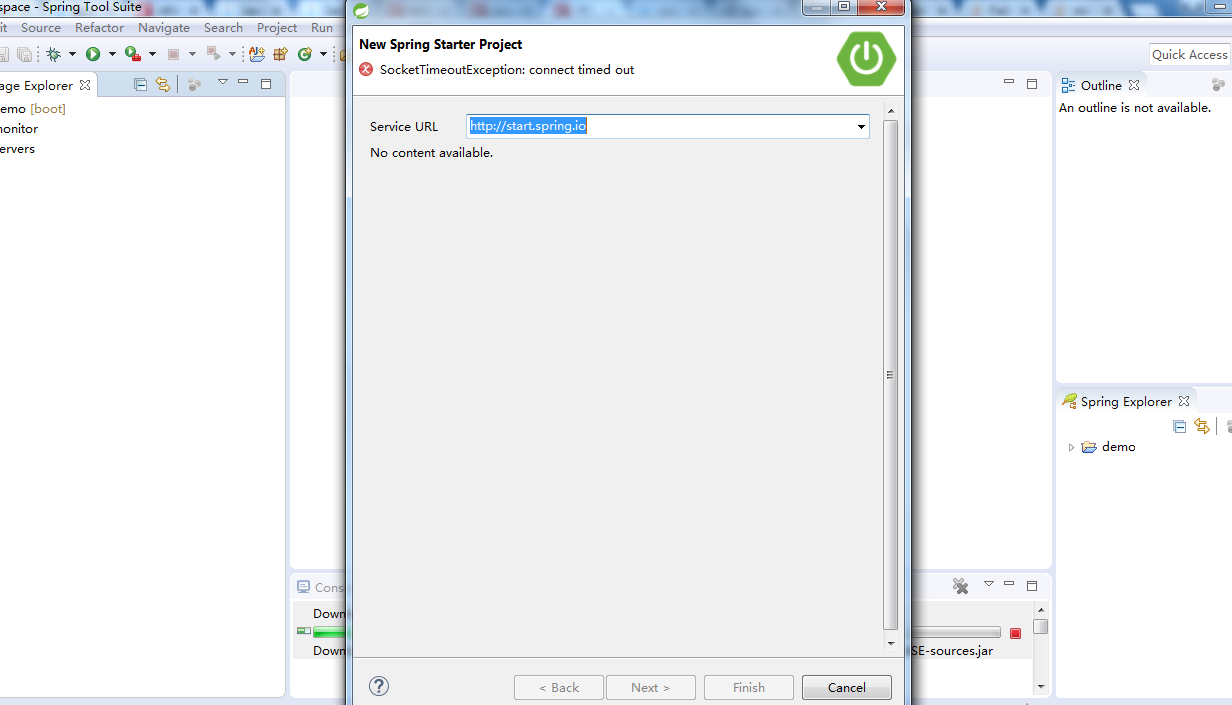 问题解决：SocketTimeoutException connect timed out解决spring编辑器STS的问题_使用sts创建