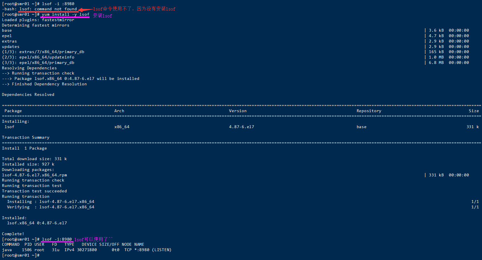 Linux用lsof命令时 提示 Bash Lsof Command Not Found 且随疾风前行 Go的博客 Csdn博客