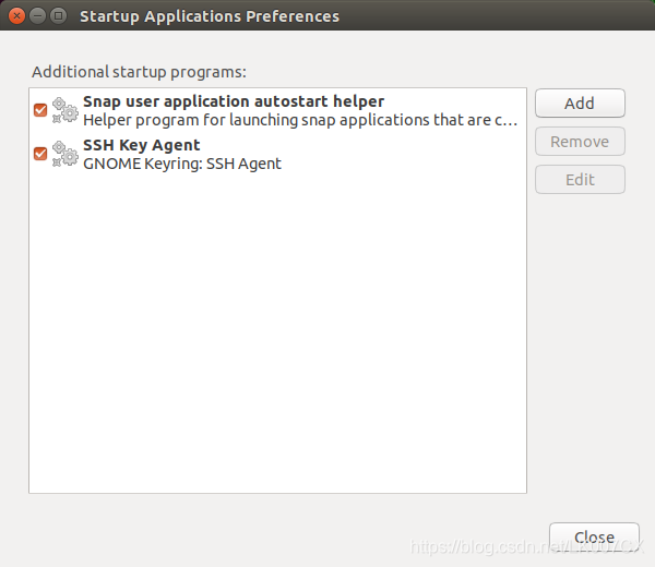 Startup Application Preferences