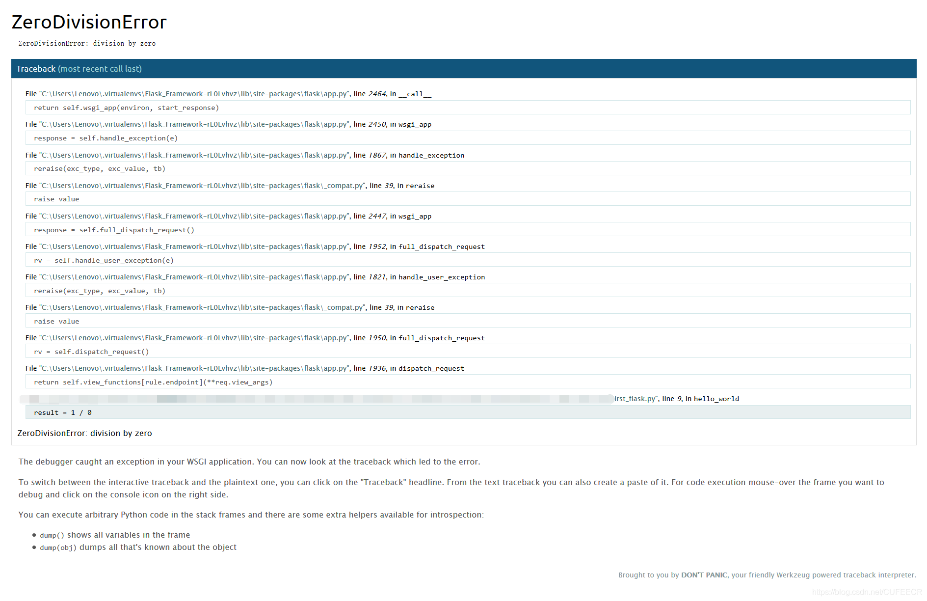 flask error debug