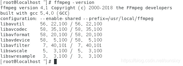 ffmpeg版本