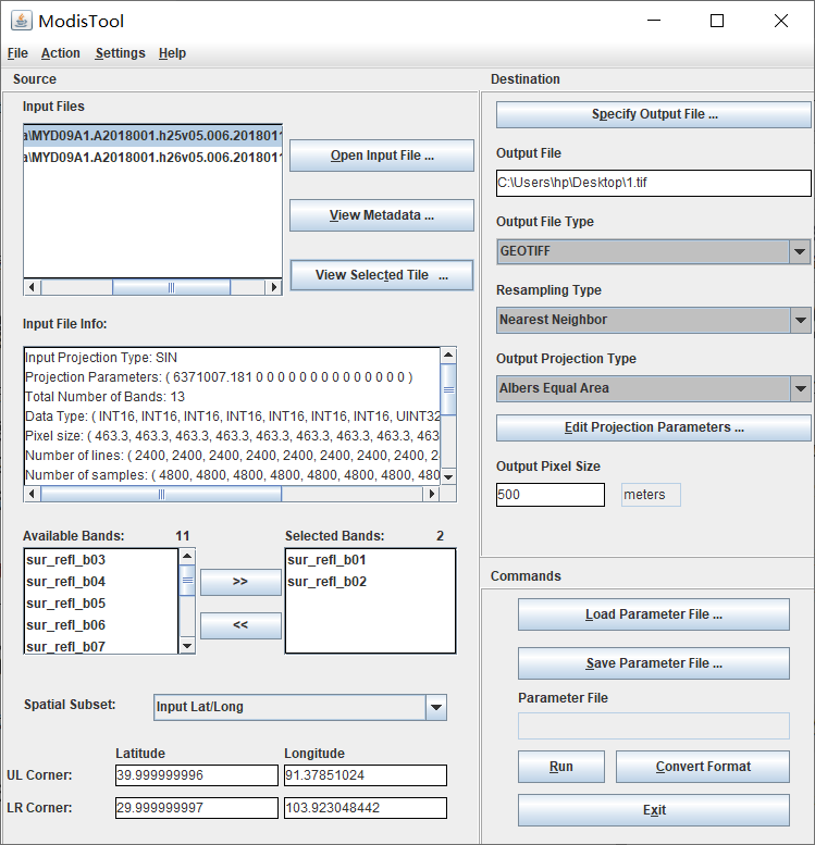 使用MODIS REPROJECTION TOOL(MRT)进行MODIS影像批处理(拼接+转投影)_modistool批处理-CSDN博客