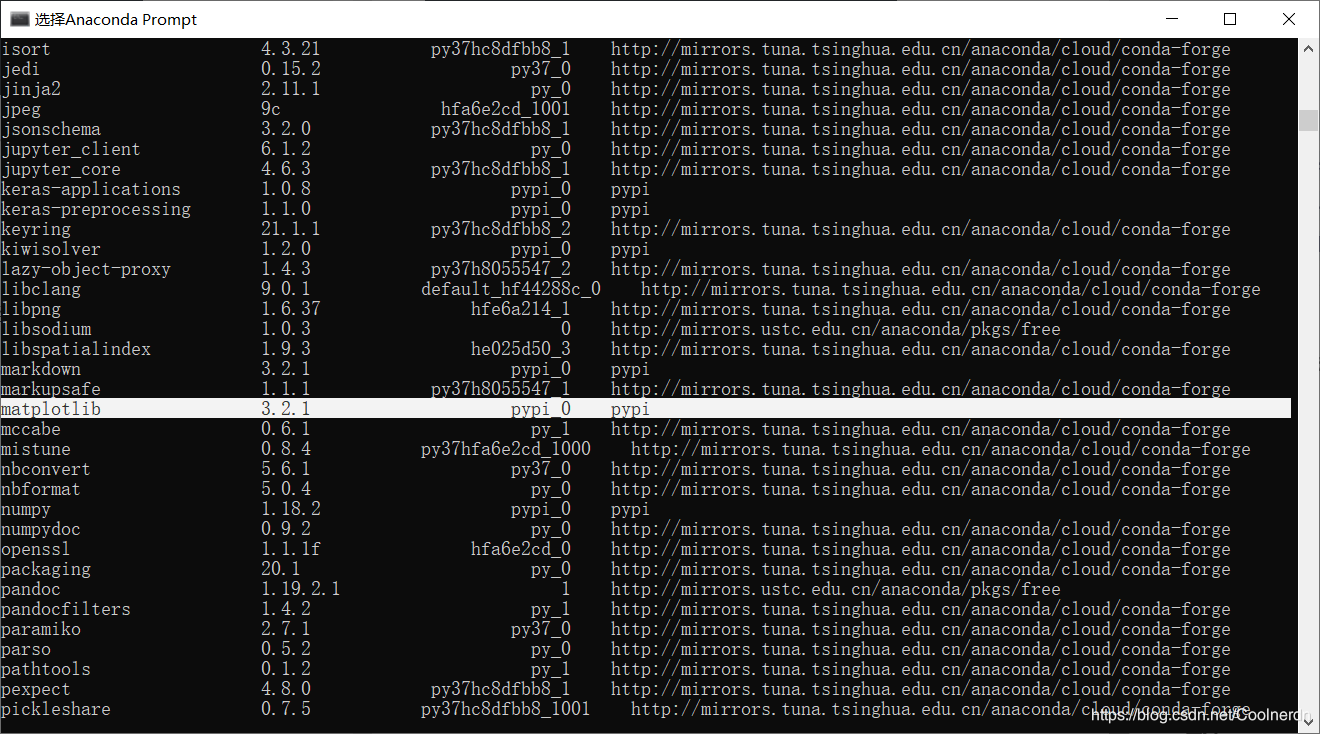 (tensorflow1.14) > conda list