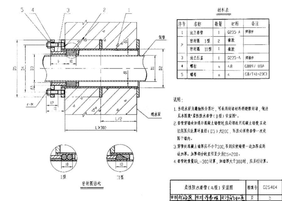 屋顶防水套管做法图集图片