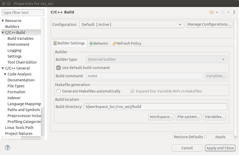 1. Eclipse配置ROS开发环境_eclipse clangformatCSDN博客