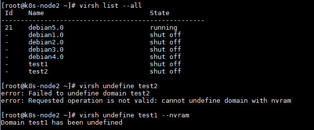 cannot undefine domain with nvram