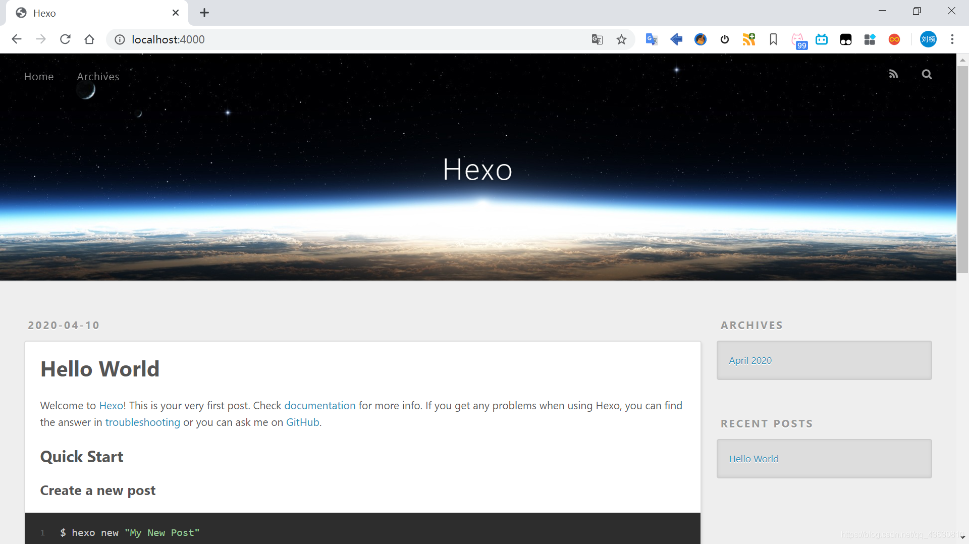 使用Hexo+Github搭建自己的个人网站