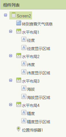 屏幕2组件列表