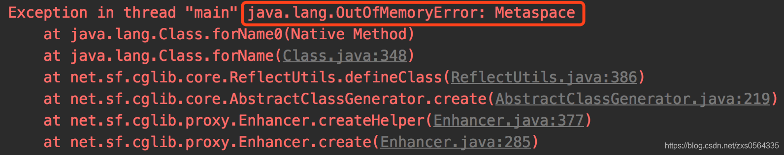 metaspace oom 内存溢出