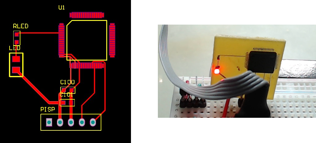 ▲ Prueba placa PCB-LQFP-64