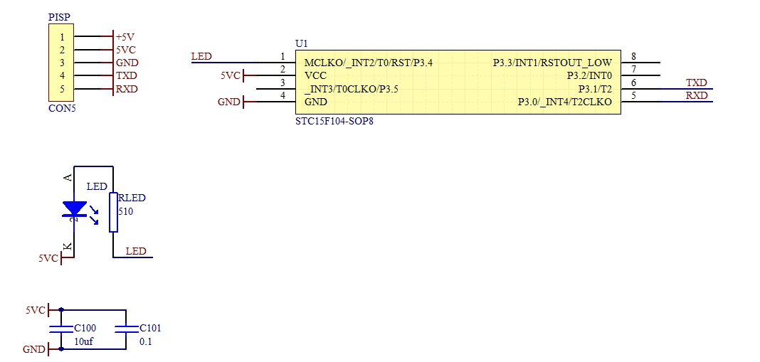 ▲ Diagrama esquemático de la placa de circuito de prueba