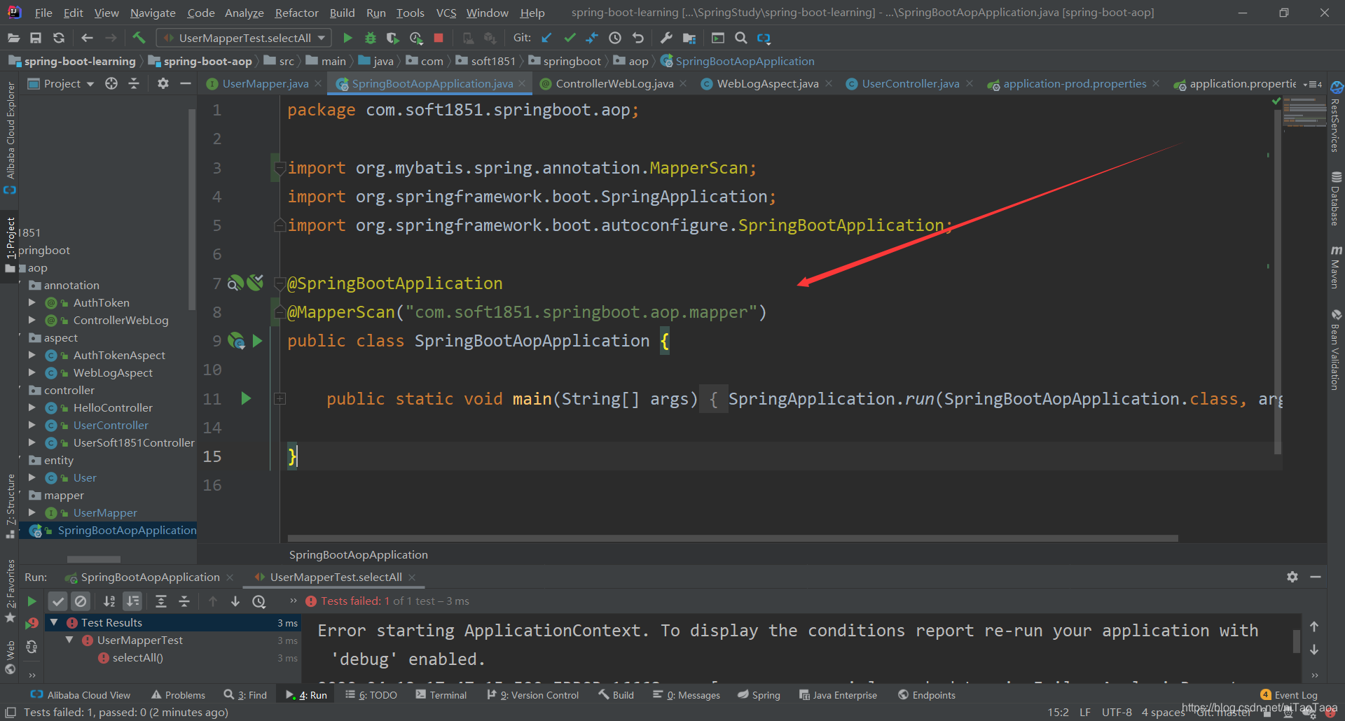 Error starting ApplicationContext. To display the conditions report re ...