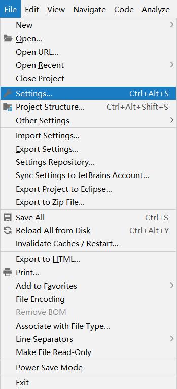 打开IDEA的设置界面