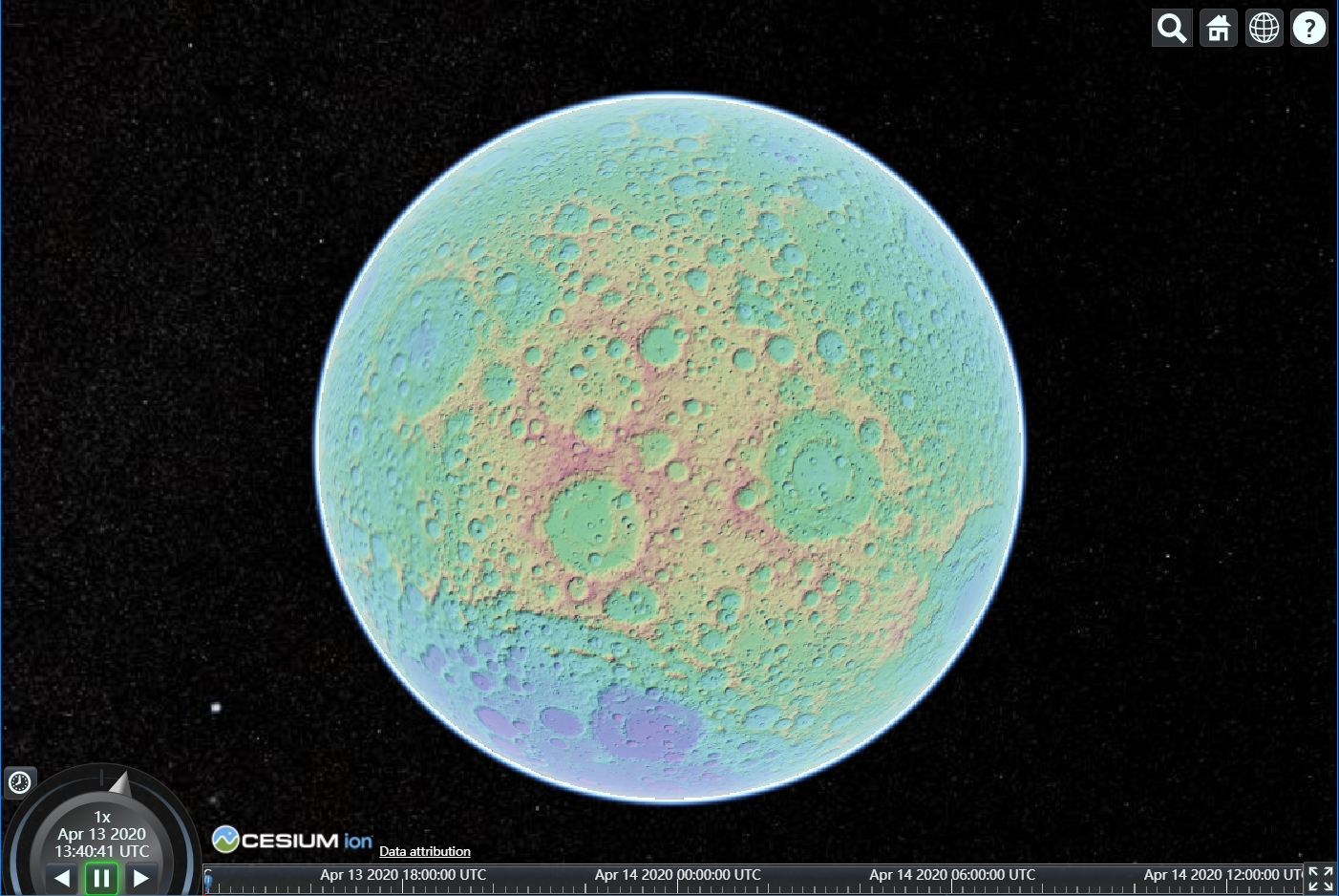 cesium加载月球的WMTS