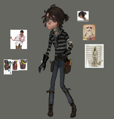 设定,草图一中的②脖子上的镣铐,单薄的囚服等特征更符合我们的预期