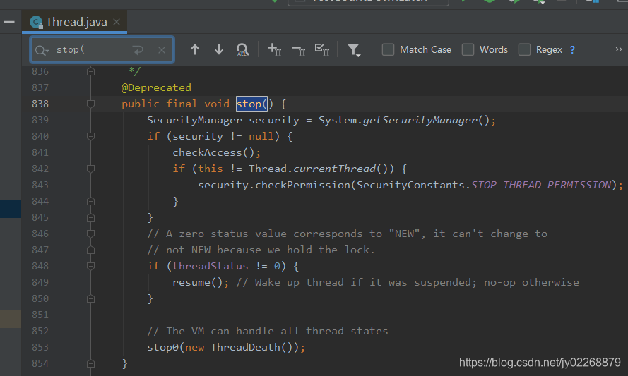 【七】Java多线程之线程暂停与终止,resume()、suspend()、stop()弃用,interrupt()简介_s32k ...