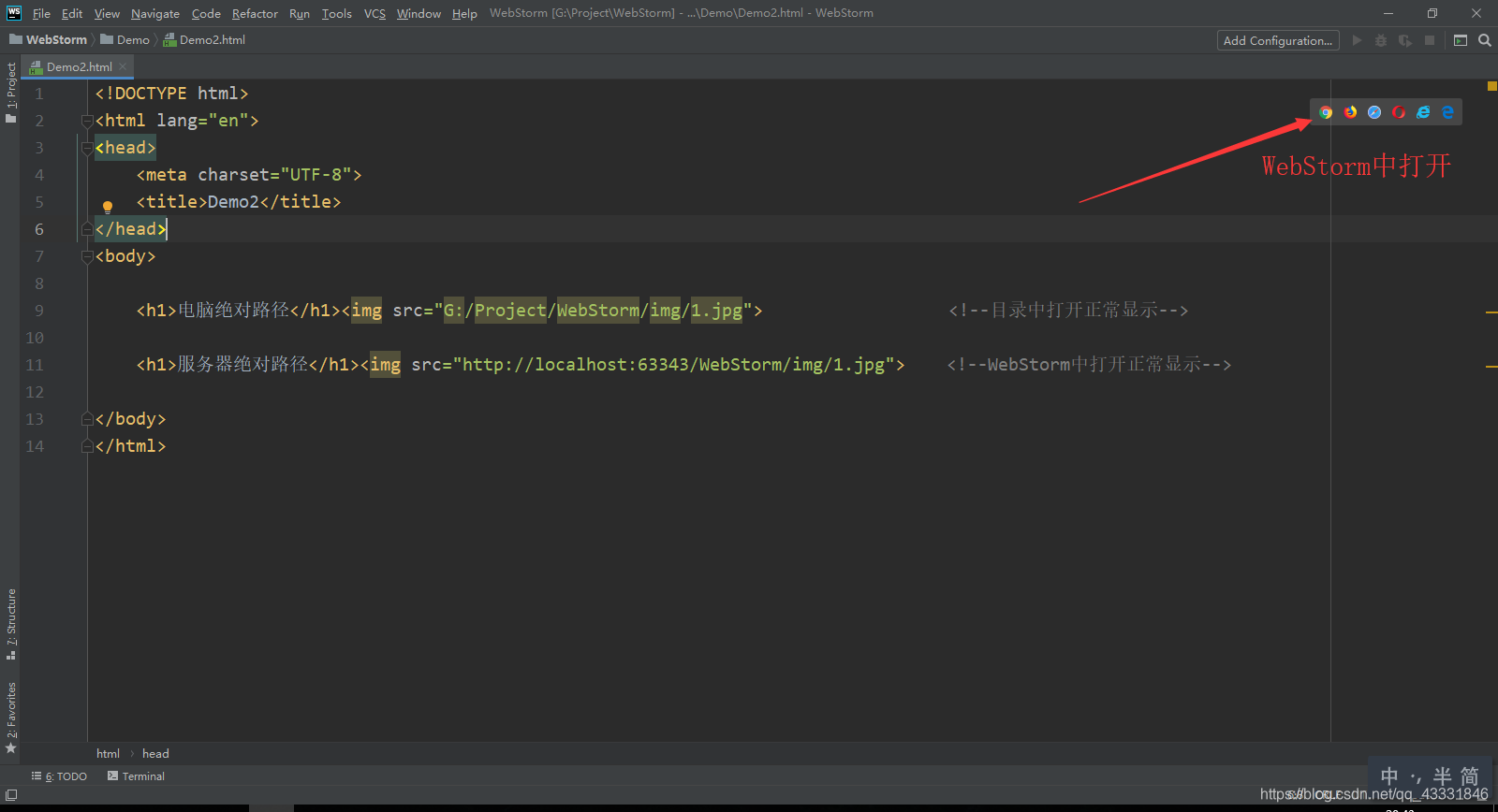 WebStorm中img标签使用绝对路径_webstorm图片路径怎么写-CSDN博客