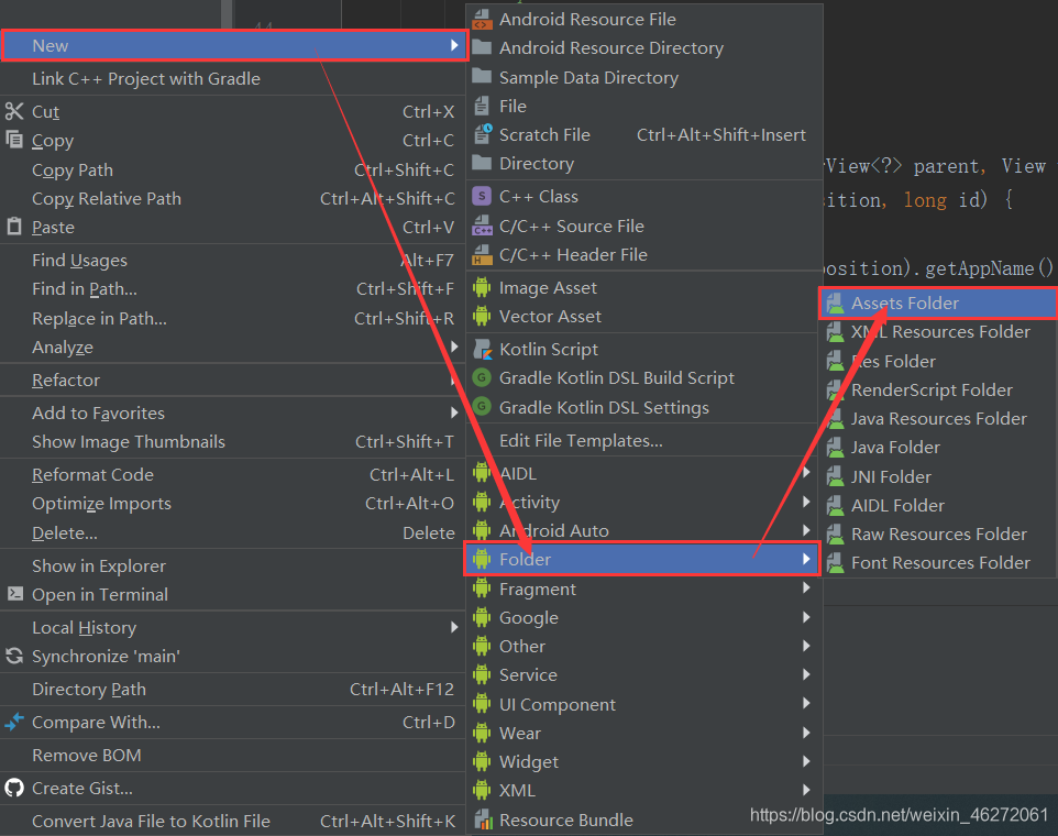 如何在Android Studio中创建Assets文件_android studio assets-CSDN博客