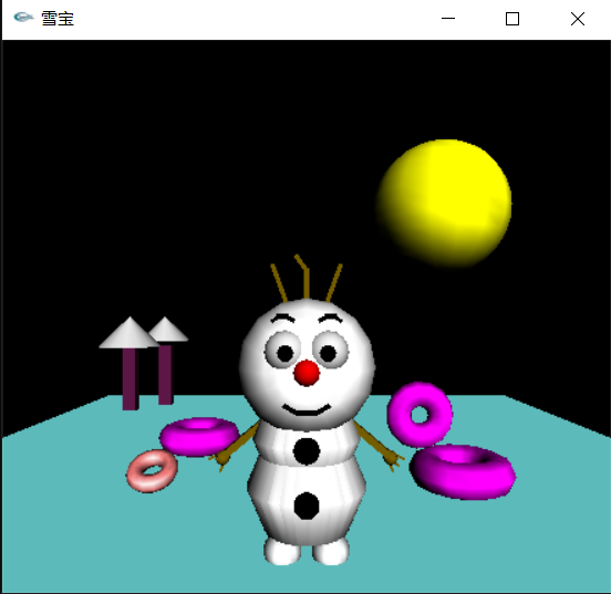 OpenGL draws 3D animals: bee, mosquito, spider, fish, chicken, snow ...
