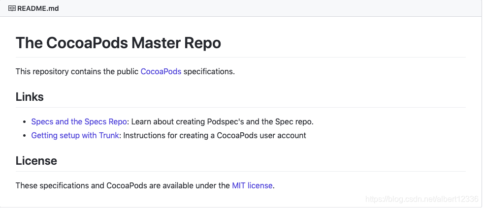 The CocoaPods Master Repo