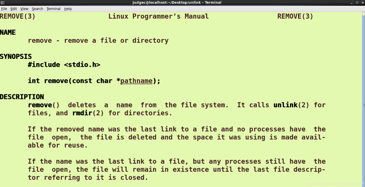 C/C++unlink函数的使用
