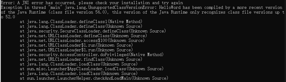 Java命令执行时 报error A Jni Error Has Occurred Please Check Your Installation And Try Again 林叄柒 Csdn博客