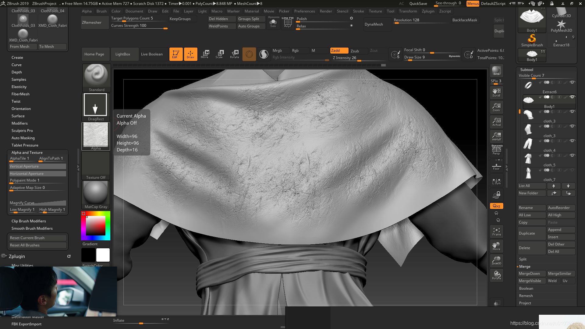 ZBrush 使用PS制作无缝褶皱刮痕Alpha