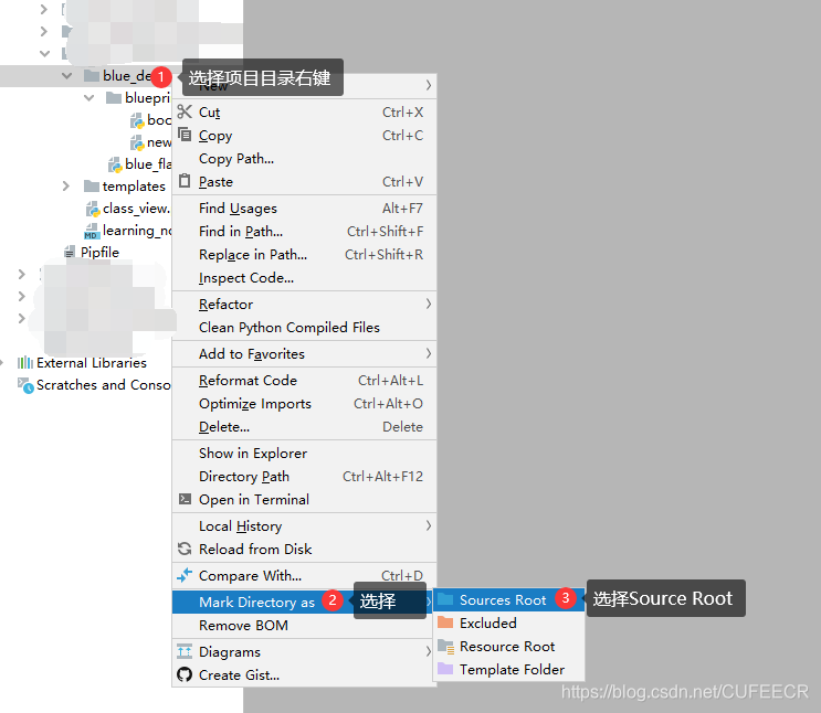 flask blueprint source root