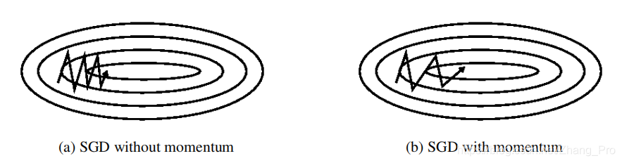 SGD有和无momentum图示