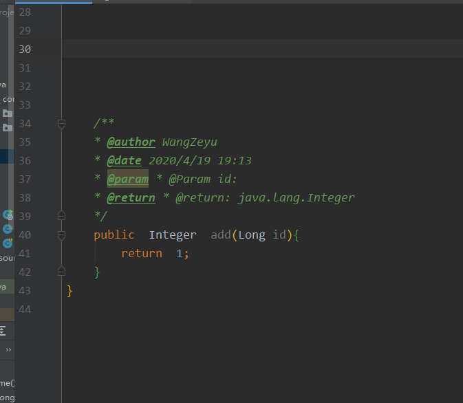 idea生成方法注释的正确方法