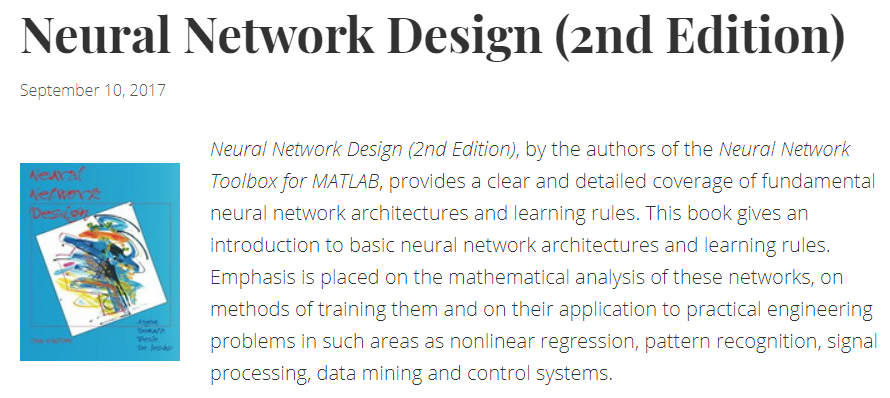 Neural Network Design第二版资源链接_神经网络设计第二版pdf-CSDN博客