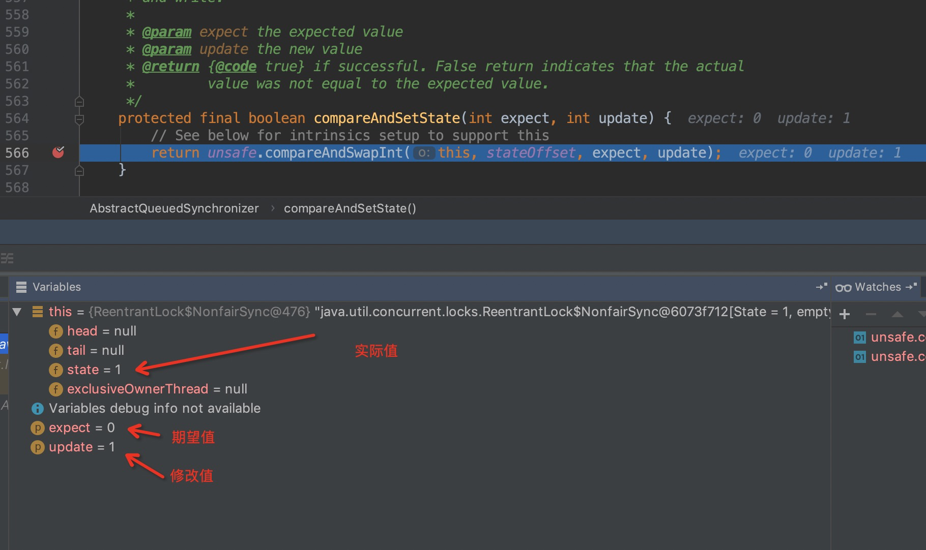 來看看compareandsetstate(0, 1) 啥意思到reentrantlock的內部類non