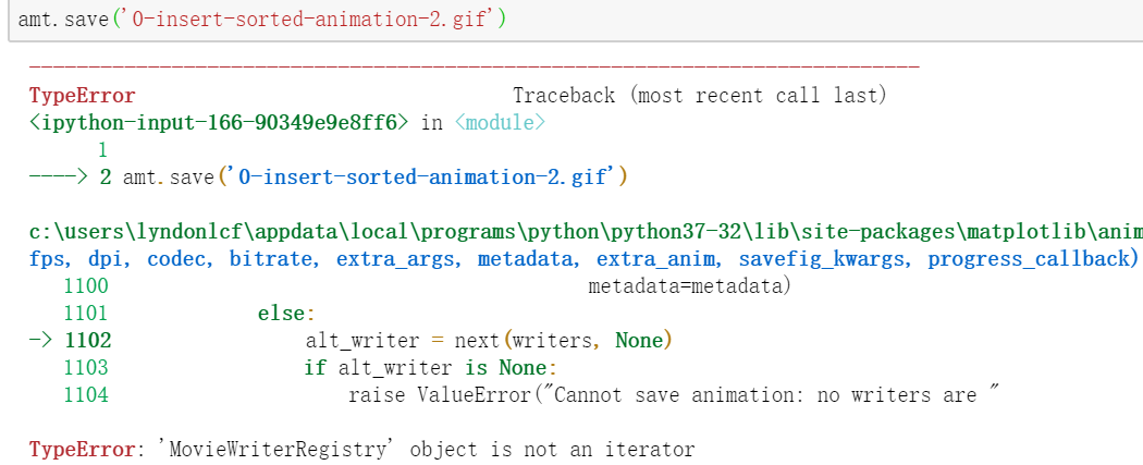 'MovieWriterRegistry' object is not an iterator