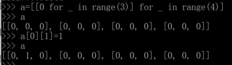 python创建数组[[0]*n]*m与[[0 for _ in range(n)] for _ in range(m)]的区别_[[0 ...