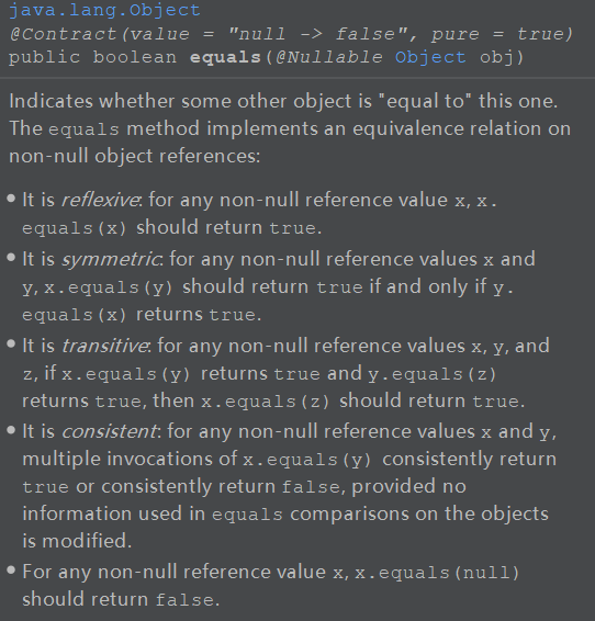 关于equals()方法，jdk源码给出如下五点建议Java新生代-