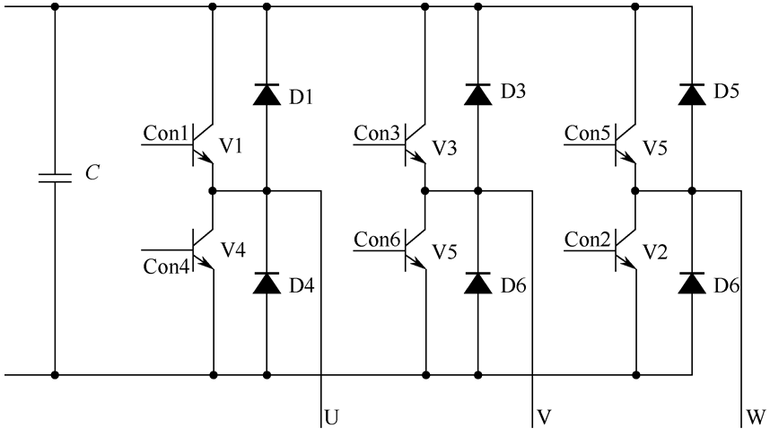 图2.14  三相正弦脉宽调制电路