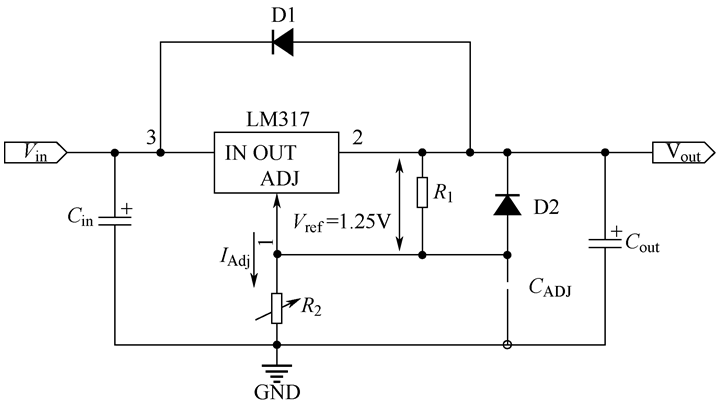 图3.40  可调电压调节器