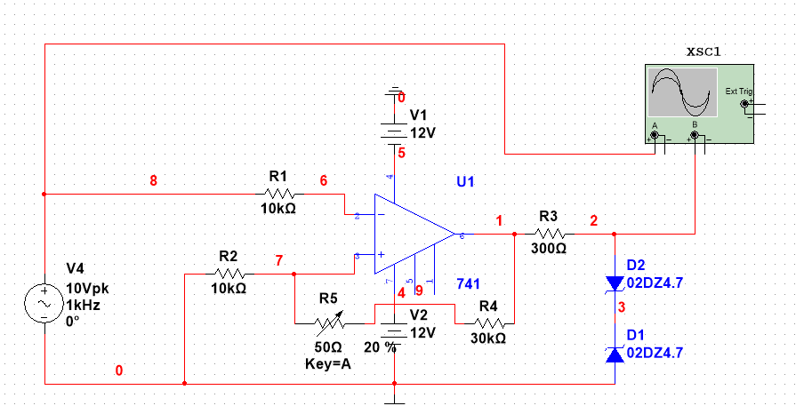 multisim14仿真基本模拟电路之105电压比较器及其应用电路的仿真实验